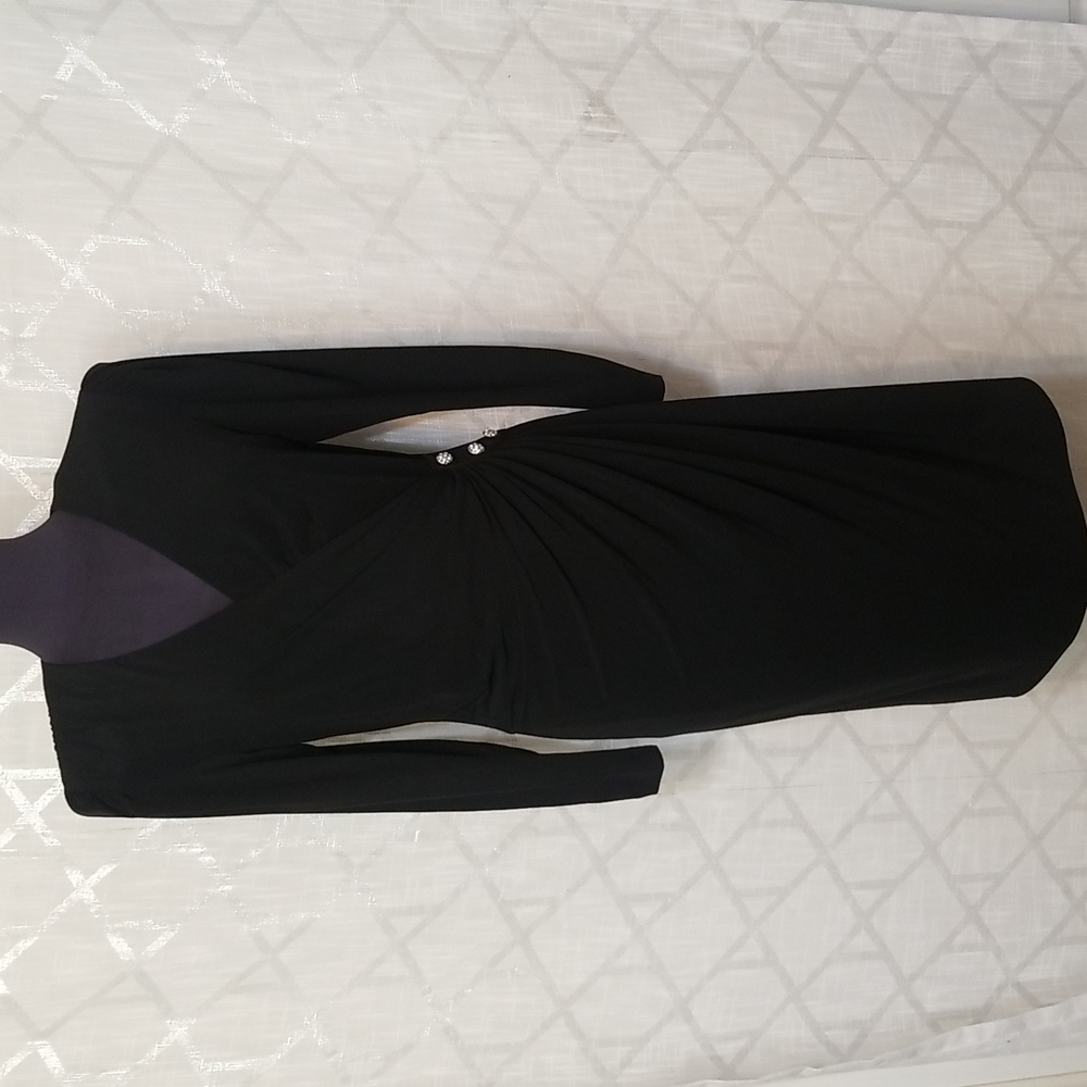 Vintage Rimini Dress Womens Size 10 Black Wrap Cocktail